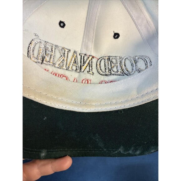 Coed Naked Auto Racing Hat Snapback Vintage 90's White Poly/Wool trucker - Picture 10 of 10